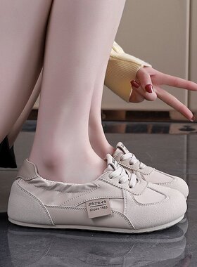百搭阿甘鞋2026年春季新款复古休闲鞋运动德训鞋小白女鞋潮L-53