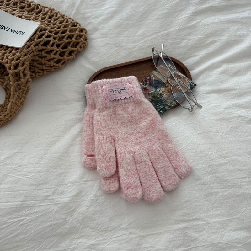 ins网红韩系日系甜美温柔可人露指触屏针织手套女秋冬季保暖SD60