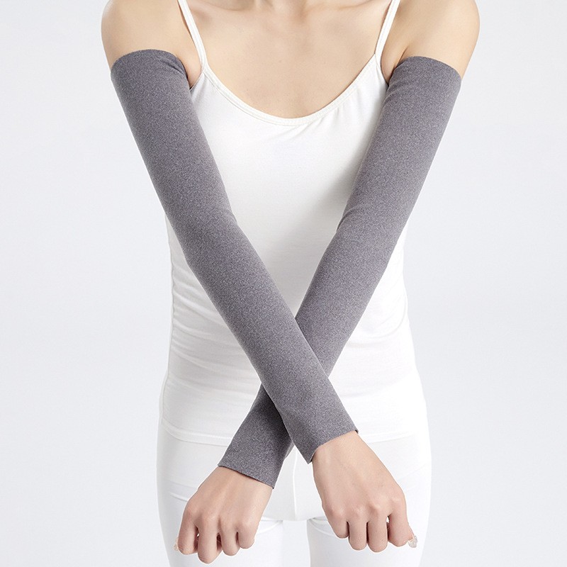 德绒加绒手臂套袖套女加长款秋冬加厚自发热护胳膊保暖护肘假HB22