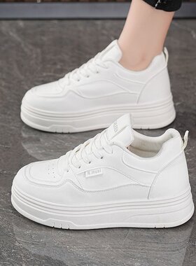 秋季女鞋新款透气小白鞋子女韩版百搭厚底增高运动休闲板鞋老R-14