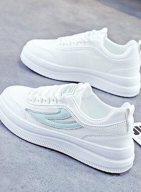 时尚百搭韩版小白鞋女2026春季新款学生皮面休闲板鞋女透气女L-29