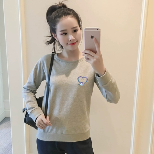 Осенняя хлопковая толстовка, комплект, тонкий лонгслив для школьников, в корейском стиле, коллекция 2023, оверсайз