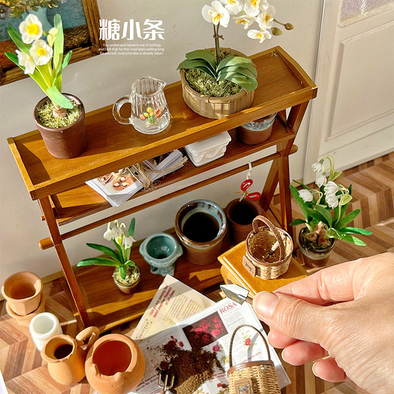 糖小条微缩娃屋花盆模型