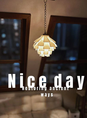 预售】糖小条6分松果灯可亮迷你吊灯微缩模型那可布blythe娃用