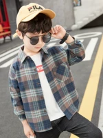 Рубашка для мальчиков, весенний детский лонгслив, осенняя куртка