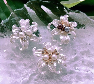 Ins博主复古艺术海星珍珠花卉袖扣Button Covers衬衫西装装饰纽扣