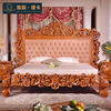 Indonesia Imported Teak high-grade villa Luxurious carving furniture European style Master Bedroom All solid wood Double bed