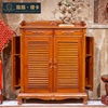 Indonesia Teak villa Luxurious furniture Deluxe type high-grade European-style living room All solid wood Carved Shoe cabinet Storage cabinet
