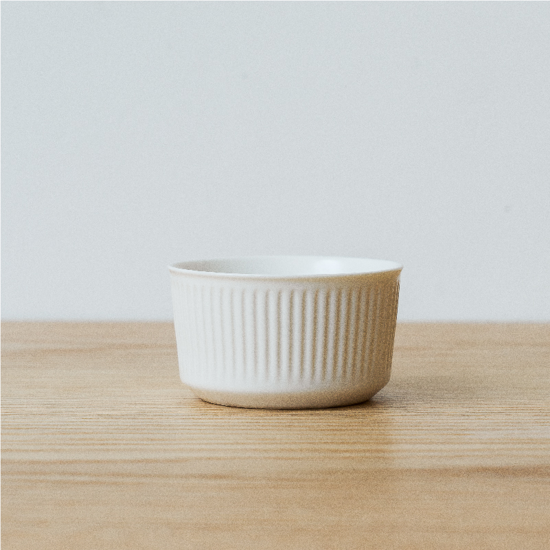 木墨亚白平直茶杯凹槽款陶瓷茶杯