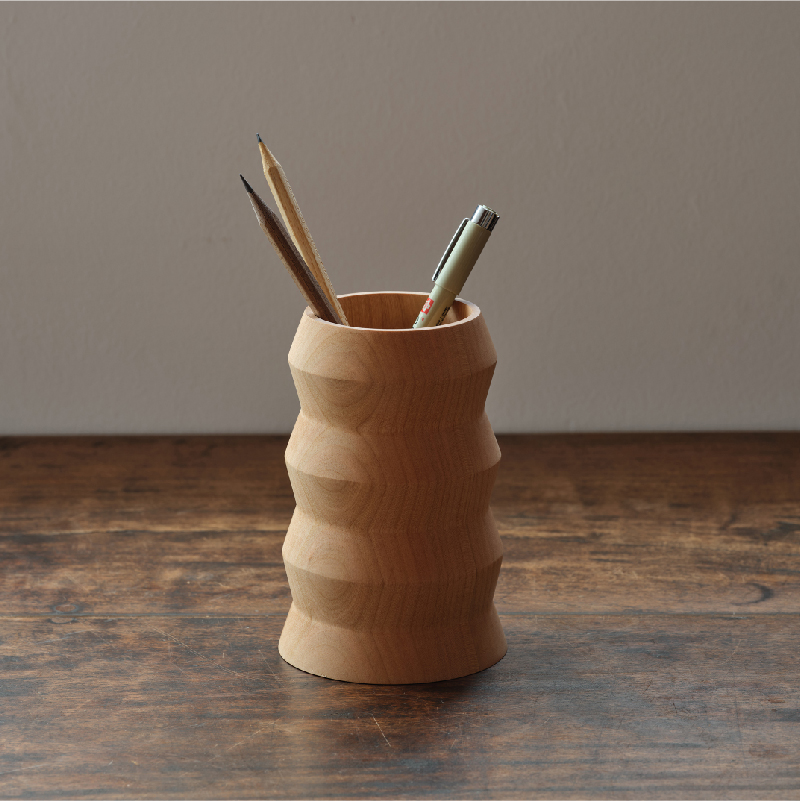 木墨生活 几何笔筒 复古原木筒实木质收纳筒简约办公置物桌面摆件