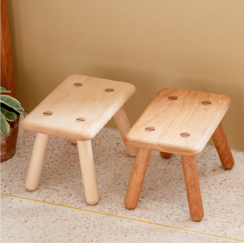 MUMO木墨生活 平和小凳 儿童原木凳樱桃木家用简约舒适创意小板凳