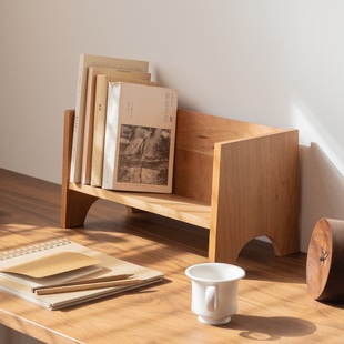 木墨生活 夏克式桌面书架2.0实木简易收纳整理架子儿童小型置物架