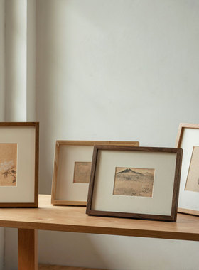 “不再有”木墨生活长方形桌面相框 40x30cm摆台壁挂实木画框装裱