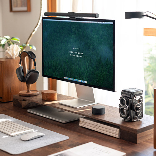 木墨生活抬高架桌面置物实木