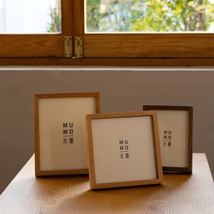 不再有 实木相框8寸10寸长方形桌面相框摆台壁挂正方形 木墨生活