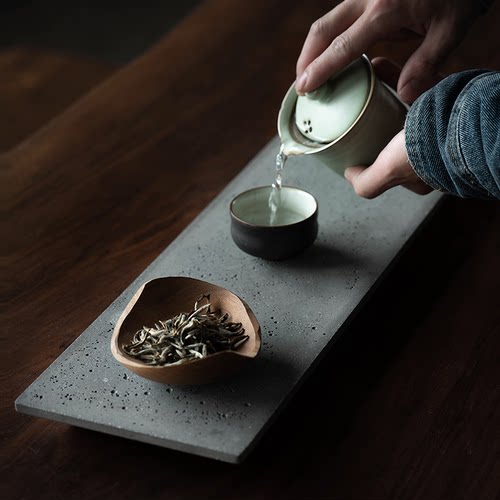 木墨生活水泥茶台天然茶具托盘