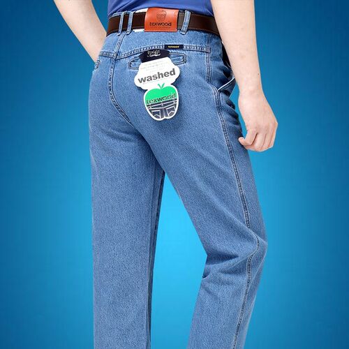 美国苹果牌牛仔裤男士纯棉高腰直