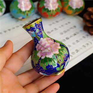 老北京景泰蓝小花瓶套五铜掐胎摆件花瓶珐琅丝手工艺品装新疆包邮