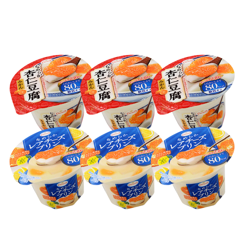 Tarami原装进口杏仁豆腐味果冻白桃味橘子味休闲小零食230g*6杯装