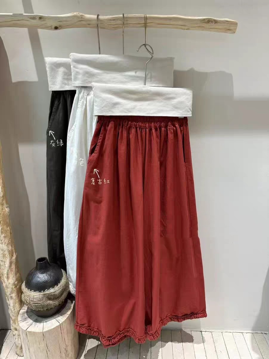 白色气球裤春夏薄款宽松阔腿日系慵懒松弛感松紧腰灯笼裤女