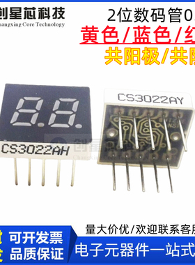 led0.3超薄2位黄色数码管寸CS3202AY共阴黄光二位数字显示屏高4mm