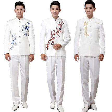 青花瓷大合唱演出服装成人男中山装五四青年表演服主持演奏中学生