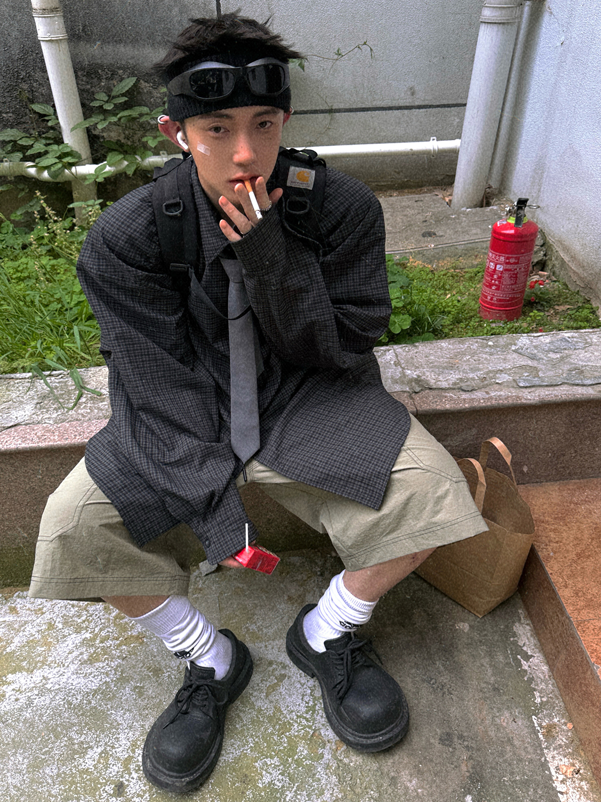 Aurocean长袖格子衬衫