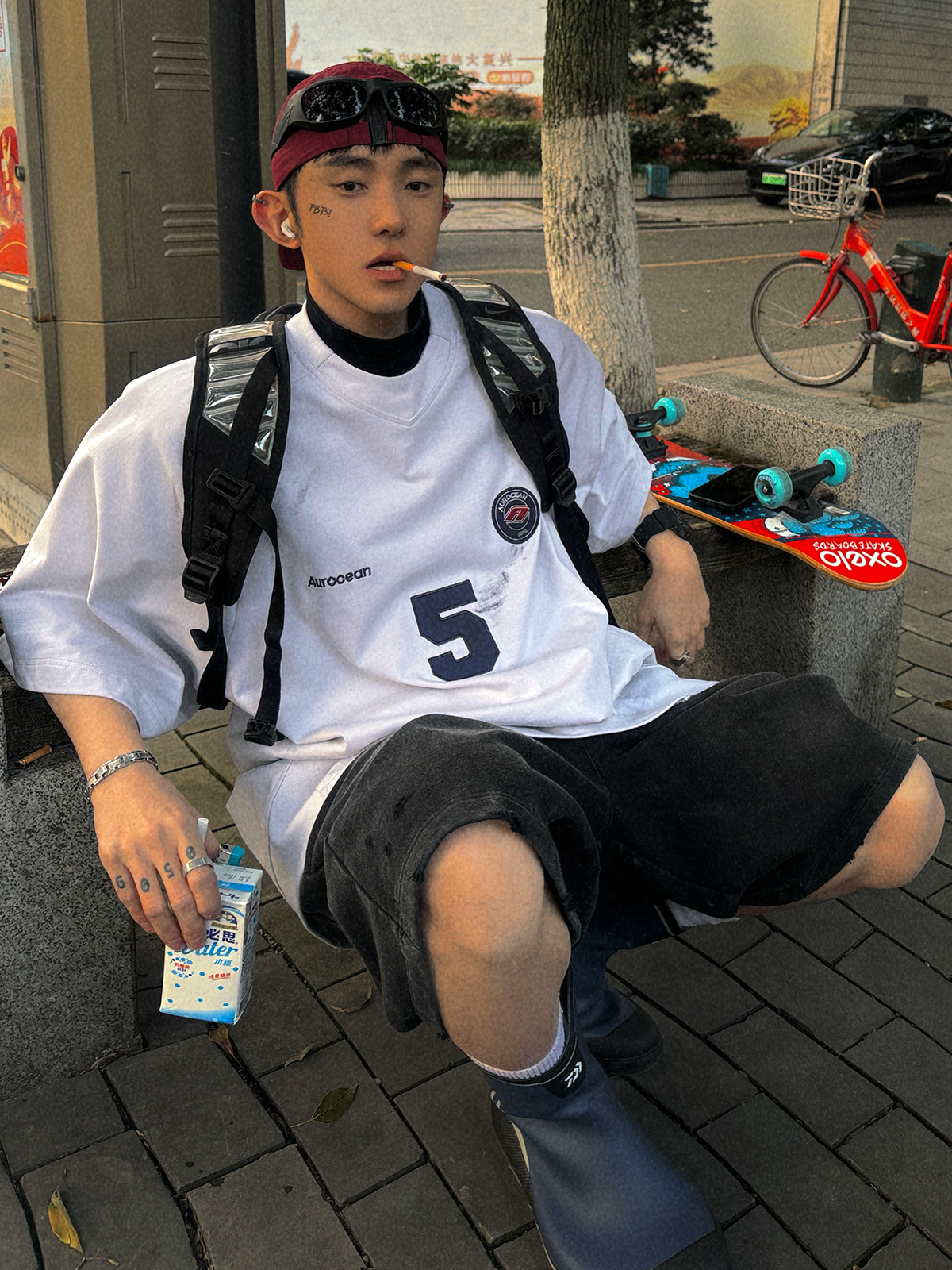 Aurocean五分袖全棉短袖