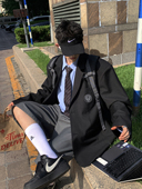 Aurocean 休闲徽章制服 暗黑学院简约宽松大版 黑色西装 外套