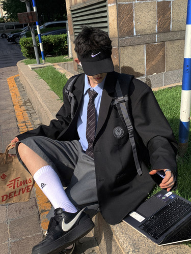 Aurocean秋季黑色西装外套