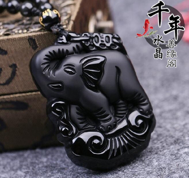生肖紫贵天象黑曜石男女款吊坠
