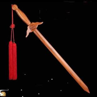 道士cos纯桃木剑实木道士七星晨练太极林正英剑客厅挂件一体儿童