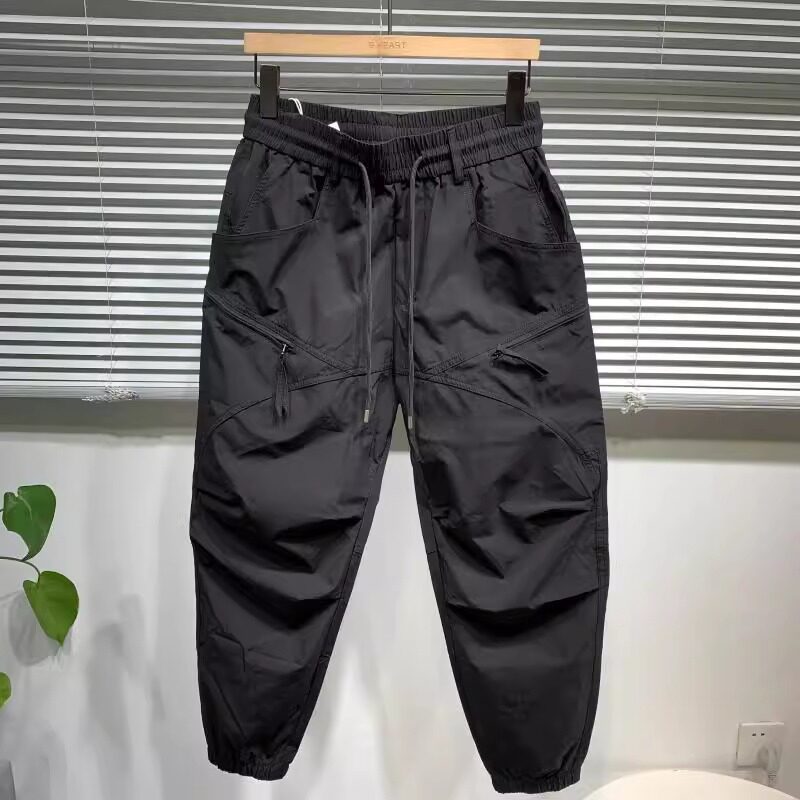 日系潮流多口袋休闲工装裤男春夏季新款宽松束脚裤百搭速干小脚裤