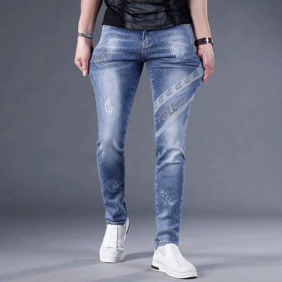 裤子潮牌春季新款修身九分小脚裤