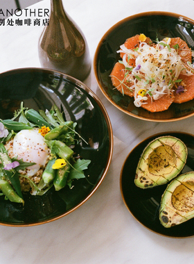 Loveramics爱陶乐巧夺天工家用平盘菜盘西餐盘子黑色简约