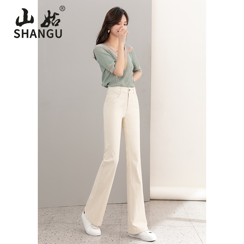 高腰显瘦微喇牛仔裤女