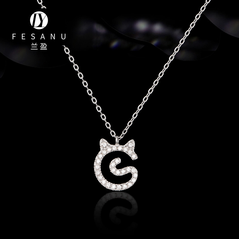 波西米亚风猫咪挂坠送女友银项链