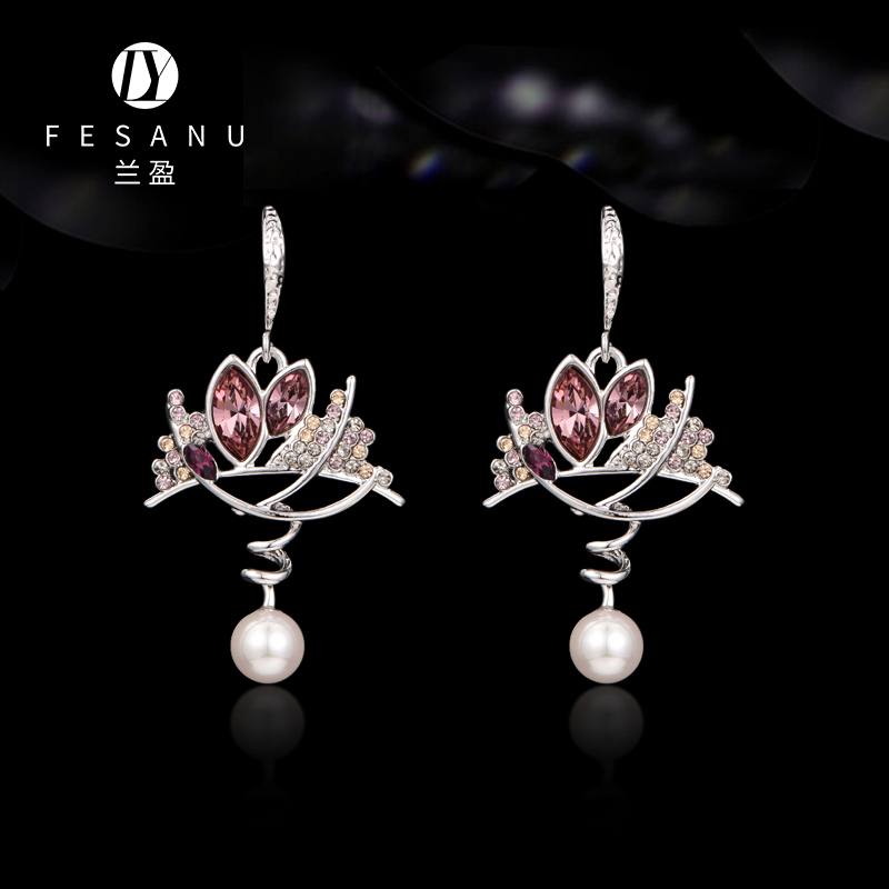 轻奢法式风925银针奥地利水晶