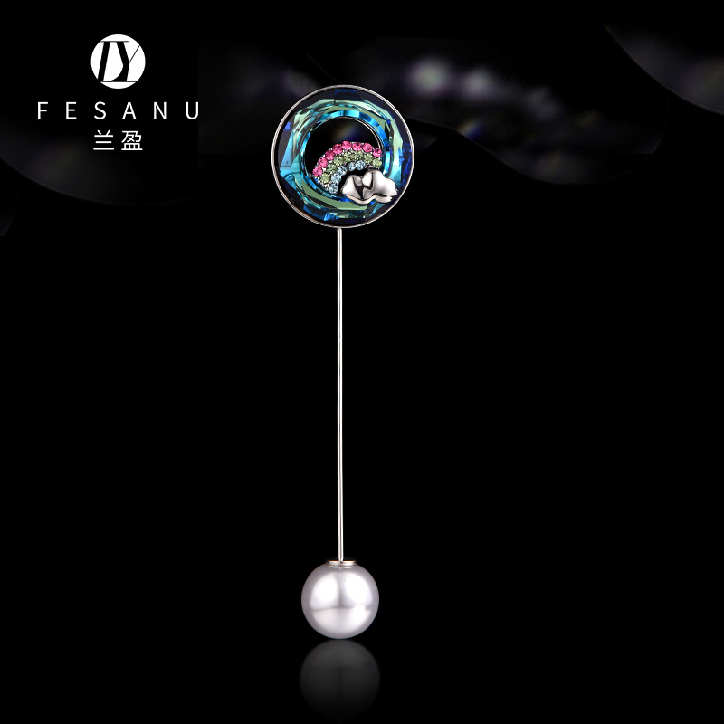 水晶高档欧美风西服别针