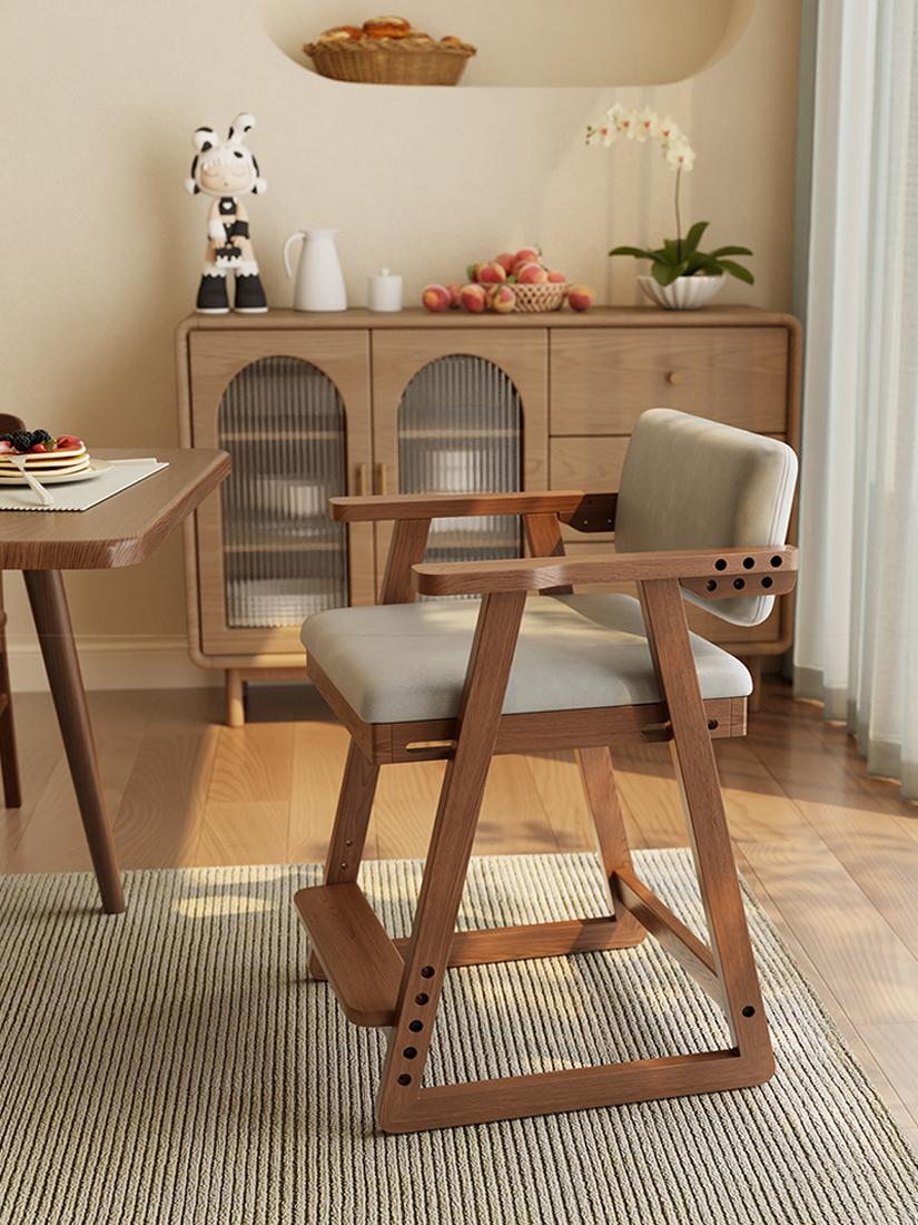 东木儿童餐椅实木餐桌椅家庭学习椅升降餐椅3岁及以上儿童成长椅