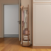 冬木实木衣帽架落地卧室挂衣架子移动挂架客厅家用房间衣服置物架