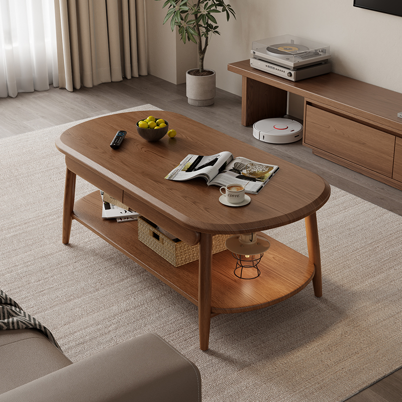 冬木实木茶几小户型客厅家用小茶几现代简约矮桌子中古风茶台茶桌