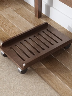 台式电脑主机拖架移动支架存储架底座加高支架实木主机箱下桌面托