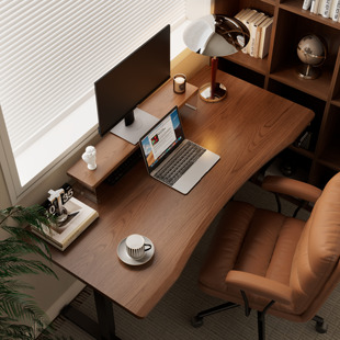 冬木实木电动升降桌电竞桌家用学习办公书桌可升降工作台电脑桌子