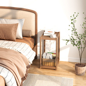 实木床头柜现代简约小型收纳柜卧室家用收纳床边柜可移动置物架