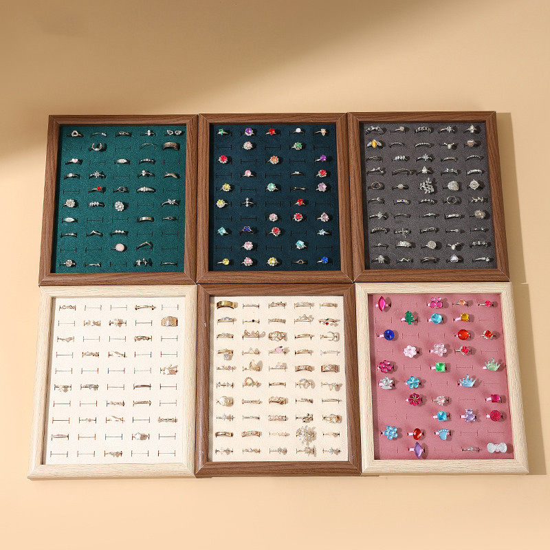 名鱼创意50位戒指展示盘耳钉收纳盘戒指陈列道具架戒指看货盘摆摊