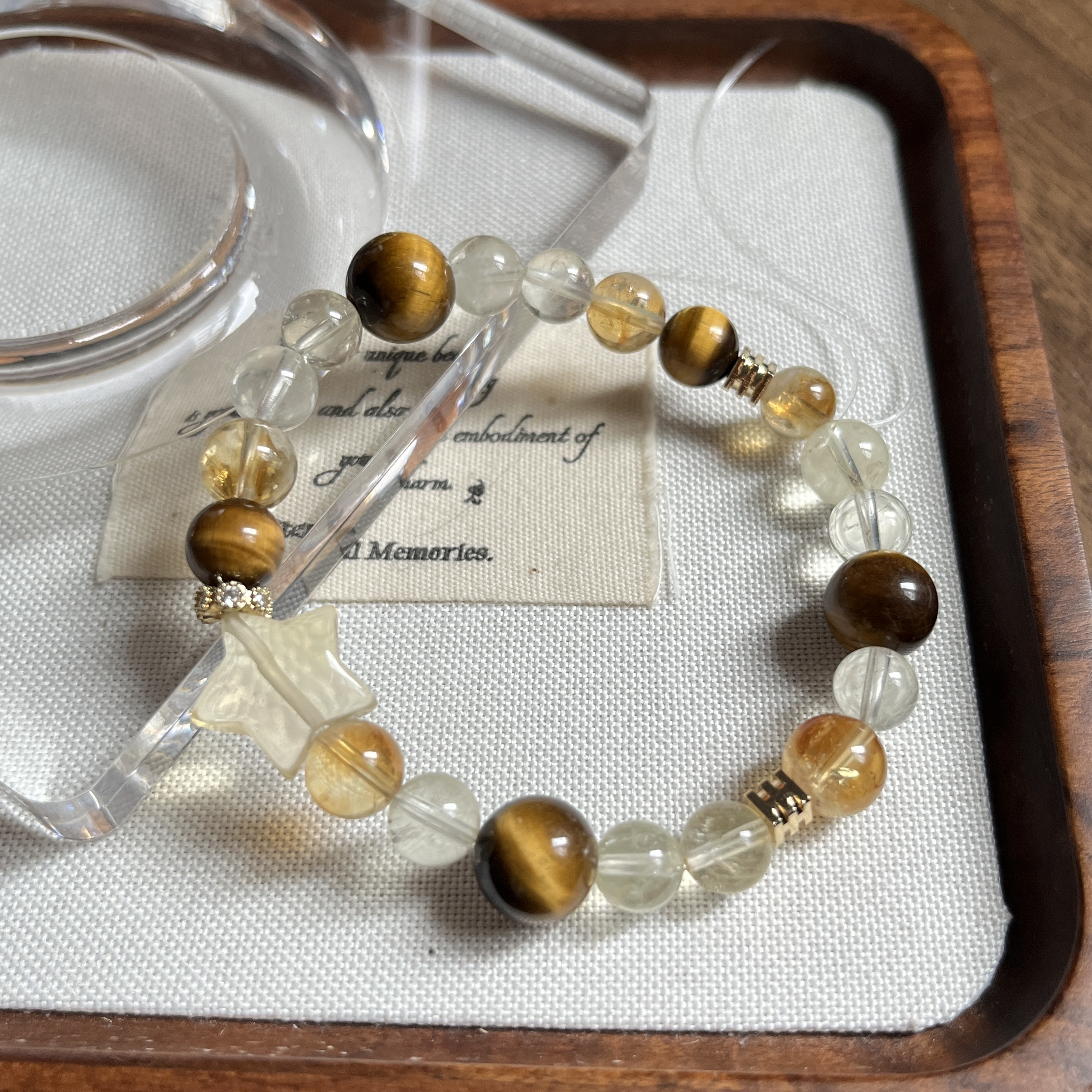 天然水晶高端定制一对一男女款手链手串黄塔晶黄虎眼补土金水火木