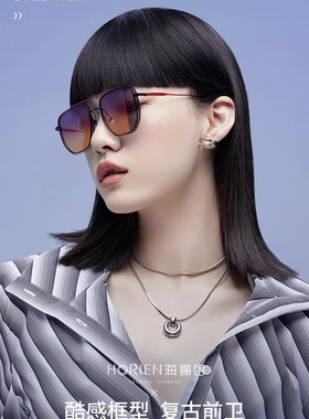 海俪恩墨镜复古双梁渐变新款潮女高级感ins太阳眼镜开车专用N8123