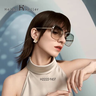 太阳眼镜女多边立体上镜显瘦多边彩色太阳镜H2222 海伦凯勒HOT新款