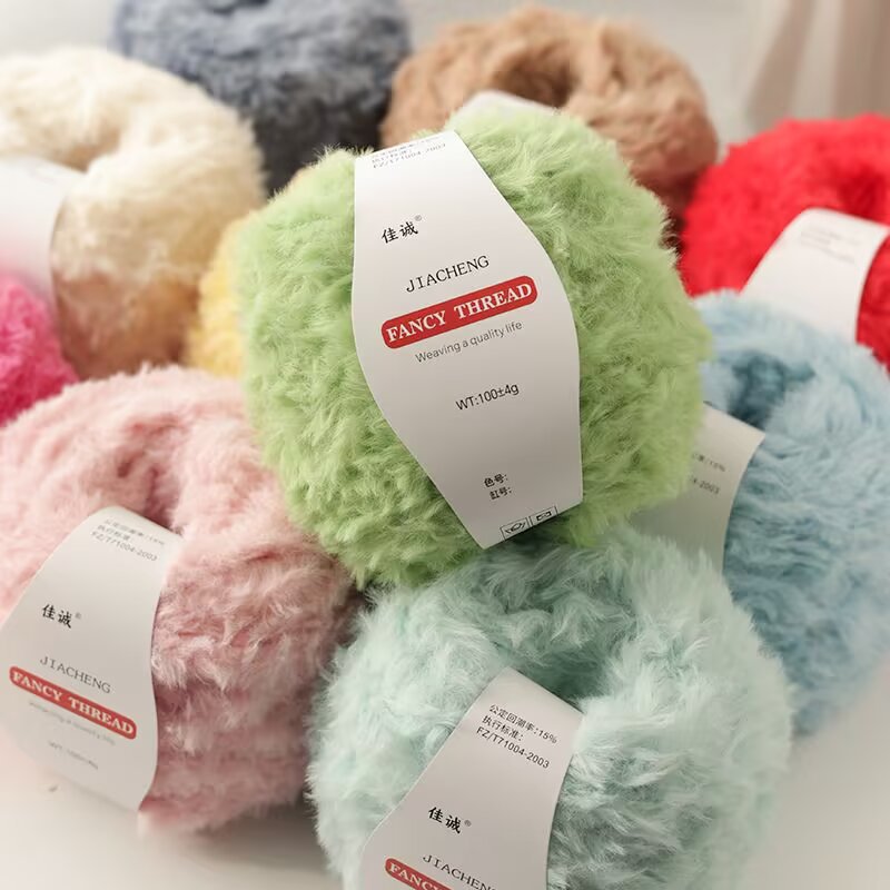 手工编织猫耳帽毛线白色水貂绒